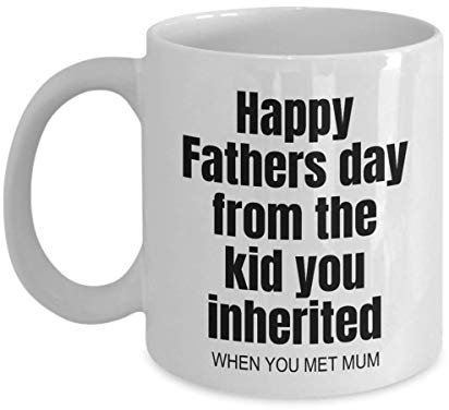 MIPOMALL Gifts for Stepdad, Happy Fathers Day Gift, from Step Daughter Son, The Kid You Inherited, Funny Coffee Mug Tea Cup, Christmas Presents - wm3306 (11oz)