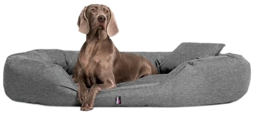 tierlando® Orthopädisches Hundebett Sammy mit Visco-Matratze und hohem Rand aus robustem Polyester für gelenkschonenden Schlaf und höchsten Komfort Größe: 170x110cm | Farbe: L99 Dunkelgrau Meliert