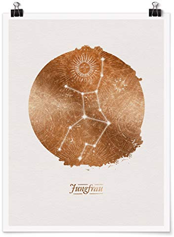 Bilderwelten Poster Sternzeichen Jungfrau Gold Hochformat 4:3 Glänzend 40 x 30cm