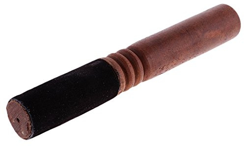 Bol chantant tibétain fait à la main en bois dur Maillet avec tête enveloppée en cuir pour bouddhiste méditation, yoga, décoration de la maison