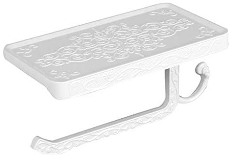 Deshunchang Toilettes Vintage Porte-Papier avec Tablette de Bain en métal Toilettes Rouleau Tissu Rack Mural avec rétro téléphone Serviettes étagère