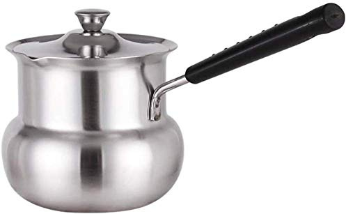 Milchtopf, Türkische Kaffeemaschine Edelstahl Butter Schmelzende Minitöpfe Mit Deckel, Einhand-Kleiner Suppentopf, Antihaft-Nahrungsergänzungsmittel Mini-Nudeltopf-300ml