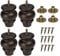Mysummer Set of 4 Solid Wood Furniture Legs Turned Legs 3.54 inch Tall White Finished M8 Replacement Furniture Feet Sofa Legs with Bolt for Couch Sofa Cabinet (Walnut)