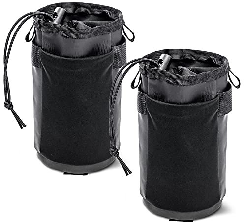 Eyein Bike Water Bottle Holder Bag, 2 Pack Waterproof Bicycle Handlebar Frame Insulated Storage Bag with Fastener Straps Phone Pouch Durable Oxford Cup Drink Carrier with Shoulder Straps for Cycling