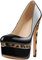 MissHeel Women's Round Toe Super High Heel Contrast-Stitching Double Platform Stiletto Slip On Pumps Sandals Leopard Print Size 9