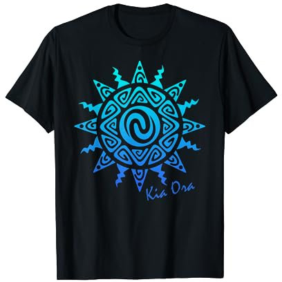 Kultur Sonne Symbol Blau, Haka Kia Ora Tanz New Zealand T-Shirt