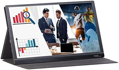 auvisio tragbarer Monitor: Mobiler Full-HD-IPS-Monitor, 39,6 cm (15.6), USB Typ C, HDMI (Zusatz-Monitor, Portabler Monitor HDMI, Tablet Tasche)