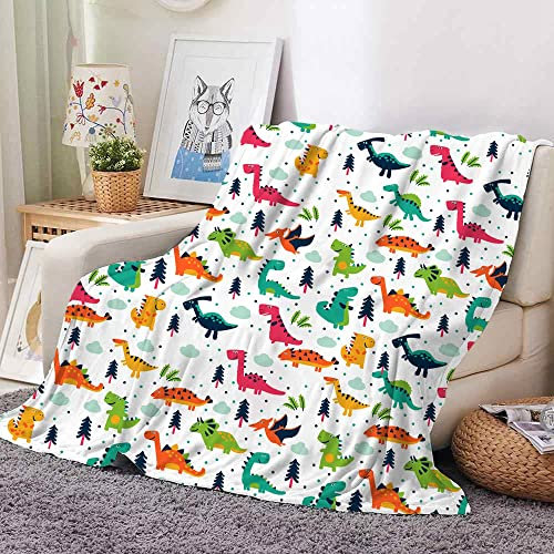 Dinosaurier Kuscheldecke, Kuscheldecke Kinder Dinosaurier, Sanft Flanell Weich Fleecedecke, Kinder Kuscheldecke, Mikrofaser Couchdecke,Dinosaurier Decke Geschenke (Weißer Dinosaurier, 150 x 200 cm)