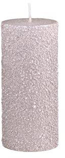 Chic Antique Macon rustikale Stumpenkerze versch.Farben und Größen Kerze Antik NEU Altarkerzen 100 % Paraffin lange Brenndauer (Champagner Glitter, 12 x Ø 6 cm)