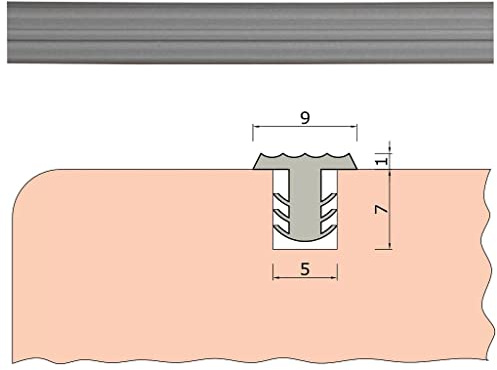 TIBU Trittstopp Treppenstufen, Anti-Rutsch-Profil Gleitschutz und Rutschgummi in verschiedenen Farben Mini (9mm breit x 1mm stark) Silber metallic (MINI) | Trittstopp Variante Mini Maße 9mm breit x 1mm stark in Farbe Silber metallic