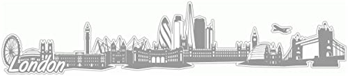 Samunshi® London Skyline Aufkleber Sticker Autoaufkleber City Gedruckt - 40x8,3cm grau