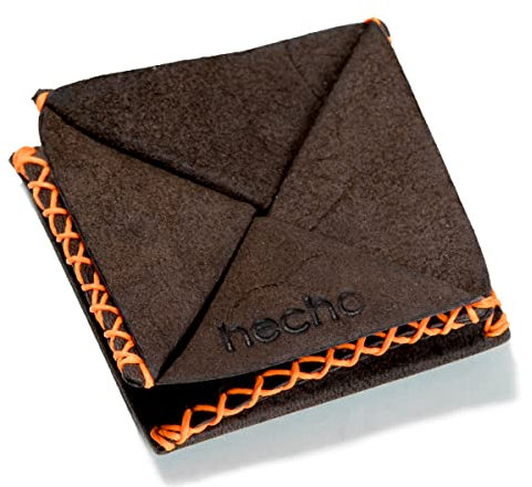 Hecho. Petite Bourse Porte-Monnaie en Cuir Véritable – Fait Main, Couture Orange & Commerce Équitable (Porte-Monnaie Homme et Femme, Petite Porte-Monnaie Cuir)