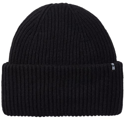 Enter the Complex® Oversize Beanie Mütze, Damen und Herren, Made in Italy, 100% feinste Merinowolle, Gerippt, Schwarz