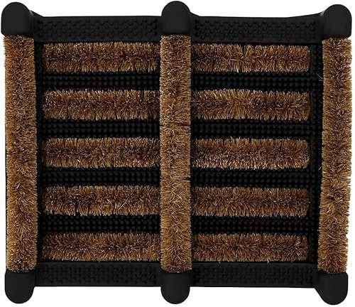 vingardium leviosa Nimbus Boot Scraper Brush Doormat Rubber Natural Coir Outdoor Removes All Dirt Snow Mud Sand Construction Hiking Cleaner Entrance Frontdoor Backdoor 30X35 CM (Pack of 1)