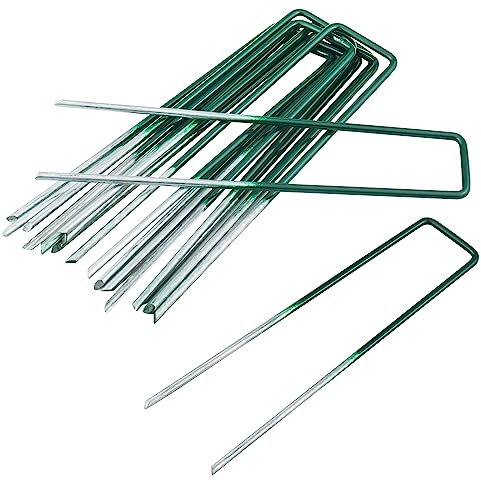 30 Pack de 15 cm U-Garden Clous de Fixation Clous de Sol en Acier Galvanisé pour Tissu de Mauvaises Herbes, Filet, Gazon Artificiel, Tente, Membrane, Semi Vert