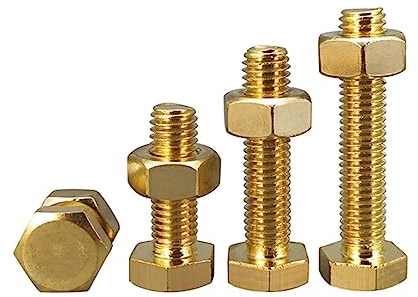 Bullone esagonale esterno in ottone M4 M5 M6 M8 Set di viti e dadi Elementi di fissaggio hardware a vite in rame grande