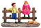 meindekoartikel Holzzaun mit spielenden Kindern und Hund - Lichthaus Winterwelt - Miniaturfiguren Miniatur-Modell für ihre Miniaturwelt