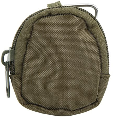 Schlüsseletui, langlebiges 1000D Nylon, rund, kompaktes Design mit Reißverschluss, dreieckige Schnalle für Camping (grün)