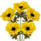 Briful 5er Set Künstliche Anemonen Kunstblumen Wie Echt Kunstzweige Gelbe Frühlingsblumen, Länge 53 cm, Dekoblumen für Blumengesteck Home Resto Büro Dekoration
