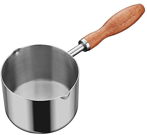 PACKOVE Petite Casserole En Acier Inoxydable Casserole En Métal Marmite À Lait Marmite De Cuisson En Métal Avec Bec Verseur (300Ml)