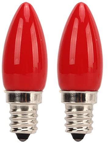 2Pcs E12 LED Light Bulb Red, Vintage Night Light Bulb Red Small Edison Screw Salt Lamp Bulbs Glass Chandelier Light Bulb Candle Bulb for Christmas Decorative Lighting