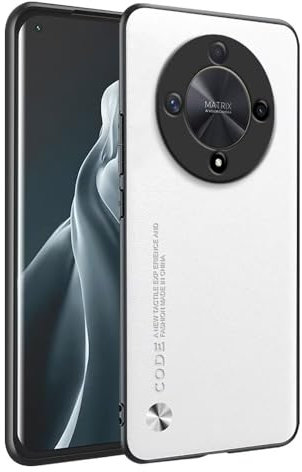 HONLEN Funda para Honor Magic6 Lite 5G (6.78 Inches) Carcasa de Negocios Respaldo de Cuero Blanco