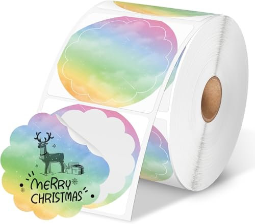 Thermo Aufkleber Etiketten, runde Thermodirekt-Etiketten, Mehrzweck-Etiketten, selbstklebend, Thermo-Aufkleber für DIY-Logo-Design, QR-Code