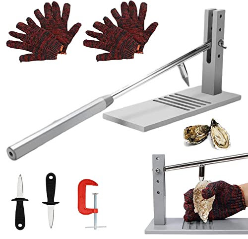 Lnhgh Juego de pelador de ostras, herramienta para pelar ostras, máquina abridor de ostras de acero inoxidable, clip G, 2 cuchillos peladores, abridor de mariscos, juego de herramientas para pelar