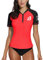 BesserBay Ladies Summer Short Sleeve Uv Sun Protection Crew Neck Rash Guard Swim Top Zipper Quick Dry Swimming Costume M