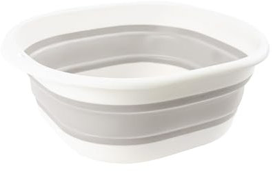 Bargain Shack Square Collapsible Basin Camping Bowls Collapsible Washing Up Bowl Space Saving Portable Kitchen Washing Basin for Camping Caravans Outdoor (Grey - 36.5cm)