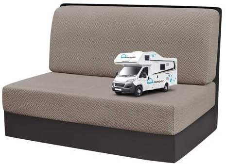 HLTQL Sitzbezug Wohnmobil Sitzbank、SitzbezüGe Essecke Wohnwagen、2er Set Wohnmobil KissenbezüGe 1 RüCkenlehnenbezüGe Und 1bankbezüGe (#Khaki)