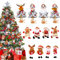 12PCS Mini Christmas Tree Hanging Ornaments Set, Christmas Tree Decoration Santa Claus Snowman Reindeer Bear Hanging Pendant for Indoor Holiday Decor