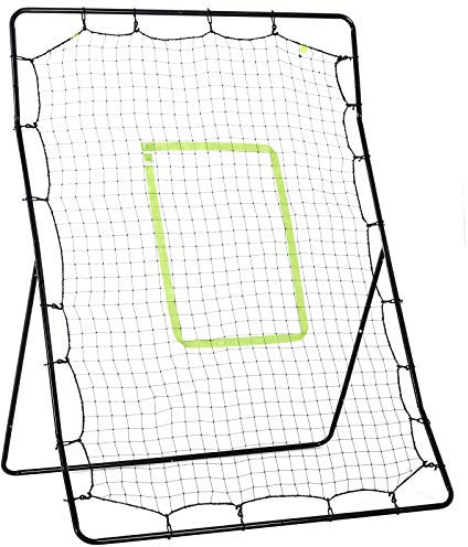 HOMCOM Rebounder für Fußball Prellwand Tragebar mit Schlag-Zone Rebound Netz Kickback Rückprallwand Prellwand für Baseball Basketball Fußballtor für Kinder und Jugendliche Training 123x174cm, Schwarz