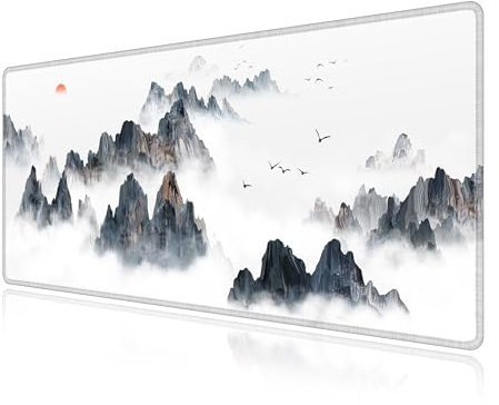 LL-COEUR Motif Tapis de Souris Imperméable 70x30x0,3cm, Grand Gaming Ordinateur Mouse Mat Améliore la Précision et la Vitesse (700x300x3mm, Paysage 4)