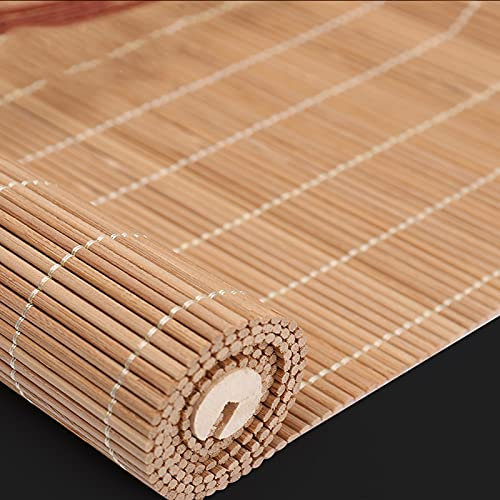 Tenda a rullo in legno ecologico in bambù, per patio, portico, finestre, porte, tende da sole, filtraggio della luce, persiane avvolgibili con ascensore, 129,5 x 248,9 cm