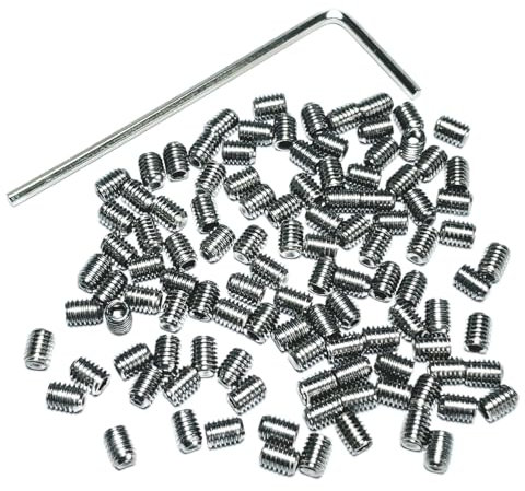 ZDingTech 50pcs M3 x 4mm 304 Stainless Steel Guitar Bridge Saddle Height Adjustment Screws for Fender Stratocaster Telecaster with 1.5mm Wrench, (M3X4mm)