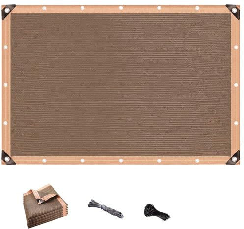 Tenda parasole in tessuto con occhielli, blocco UV al 95%, 2 x 5 m, copertura per pergola da esterno, per serra, piante, patio, resistente al sole, copertura per tetto in tessuto a rete, ideale per