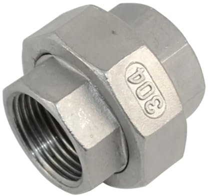 Générique Raccord union en acier inoxydable 304 1/4 3/8 1/2 3/4 1 1-1/4 1-1/2 2 Raccord de tuyau moulé à filetage mâle femelle(3/8)