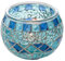 Pasdrucn 10.8x10.8x7.7cm Mosaik Kerzenhalter Teelichthalter Glas, Teelichtgläser Set, Dekoratives Windlicht Glas, Kerzengläser Für Teelicht Deko Weihnachten Tischdeko Hochzeit (Blau)