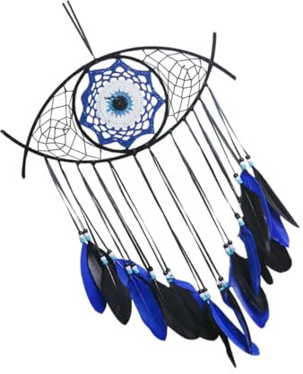 MAGICLULU Evil Eye Dream Catcher Wanddeko Handgemachter Traumfänger Mit Bösem Blick Handgefertigt Aus Einem Stilvollen Boho-Design Für Schlafzimmer Und Wohnzimmer-Dekoration