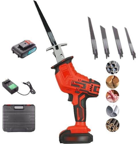 Electric Reciprocating Bone Saw - Portable Handheld Butcher Meat Cutter for Cutting Frozen Meat, Bones, Bacon, Pork with Saw Blades