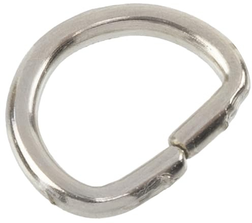 AERZETIX - Set von 12 halbmondförmigen D-Ringen aus Metall | 12 mm Schlaufen | Farbe Silber | Geeignet für die Herstellung von Taschen, Accessoires, Textilhandwerksprojekten, Dekoration