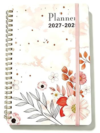 Agenda Semainier 2026-2028, Vertical Planner A5, Carnet de Notes Moyen,Recharge Agenda Mensuel, Janvier 2026 à Décembre 2028, Rose, 21 x 15 cm