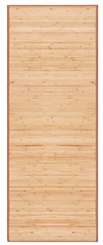 Frdhee Tapis de Couloir, Tapis en Bambou 80x200 cm Marron pour Bureau et Maison