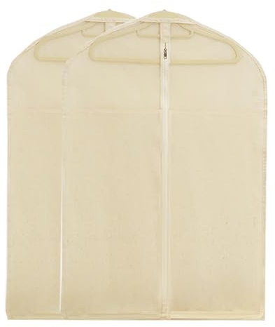 Confezione da 2 Copriabiti Appendiabiti in Cotone, Custodia Abiti con Finestra Trasparente e Cerniera, per Camicie, Cappotti, Giacche(58 * 90CM/23 * 35IN)