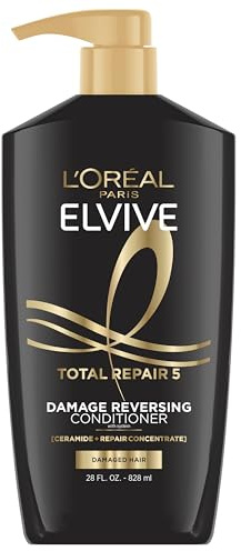 L'Oreal Paris Elvive Total Repair 5 Repairing Conditioner for Damaged Hair Conditioner with Protein and Ceramide for Strong Silky Shiny Healthy Renewed Hair 28 Fl Oz