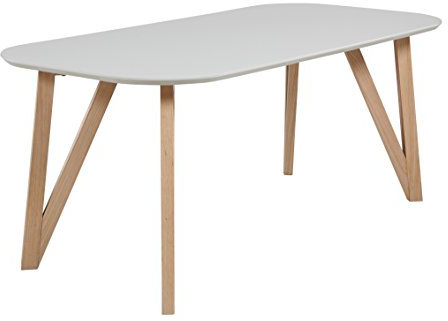 SalesFever Esszimmertisch Aino, Küchentisch in grau, 180 x 90 cm, furnierter Esstisch, pflegeleichter & Abgerundeter Holz-Tisch, FSC® Zertifiziert