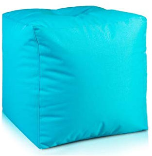 Ecopuf Cube - Sitzhocker Hocker Polyestergewebe Outdoor 100% Wasserdicht für außen und innen Sitzbox Würfel Pouf Ottomane Fußbank Zwei Größen erhältlich 37x37 cm - Faber Hellblau M2