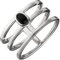 Jobo Damen-Ring 3-reihig aus 925 Silber mit Onyx Größe 58