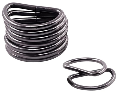 WedDecor 15mm Antiker Messing D-Ringe für Verschluss Gurtband, Basteln, Haustier Halsbänder, Verstellbar Reparatur Beutel, 10 Stk. - Aus Rotguss, 50mm